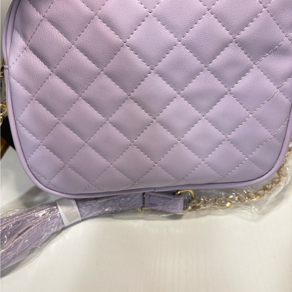 NWT  Quilted Rhinestone Crossbody Bag
Gold Chain Strap purse #minimalist#lilac - Picture 7 of 7
